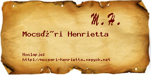 Mocsári Henrietta névjegykártya