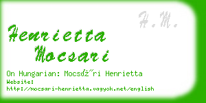 henrietta mocsari business card